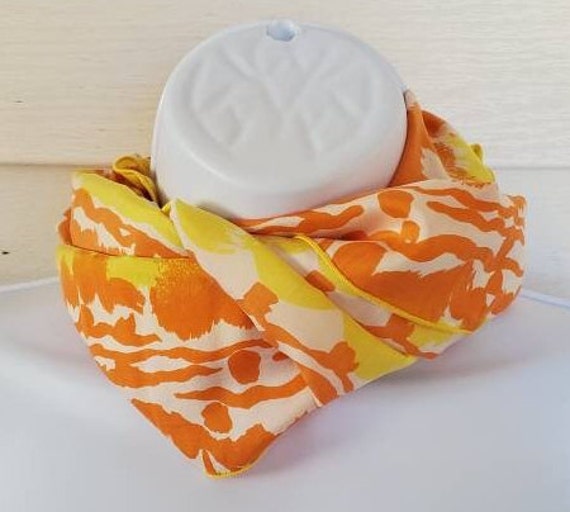 yellow and orange silk scarf Vera silk scarf oblo… - image 7