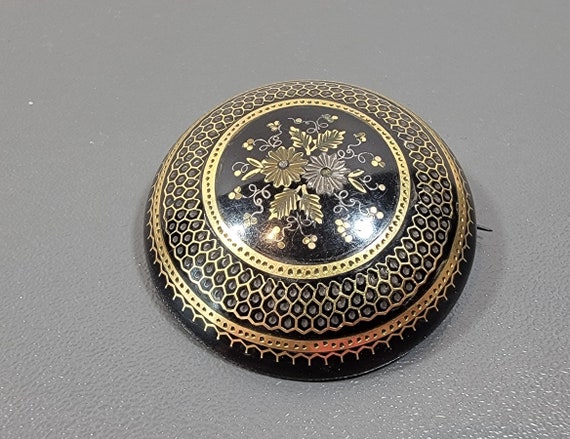 Antique brooch victorian metal floral design gold silver rose gold