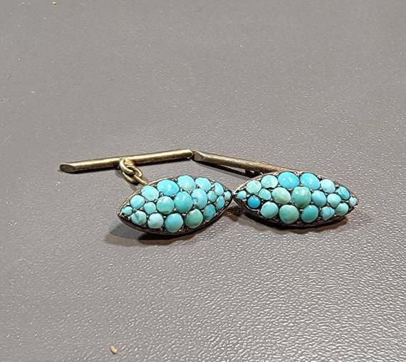 turquoise cuff links antique gilt silver