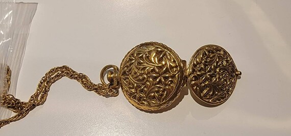 locket pendant gold tone three chains goldette vi… - image 5