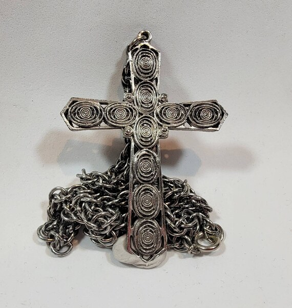 big cross cecklace tortolani long chain decorative