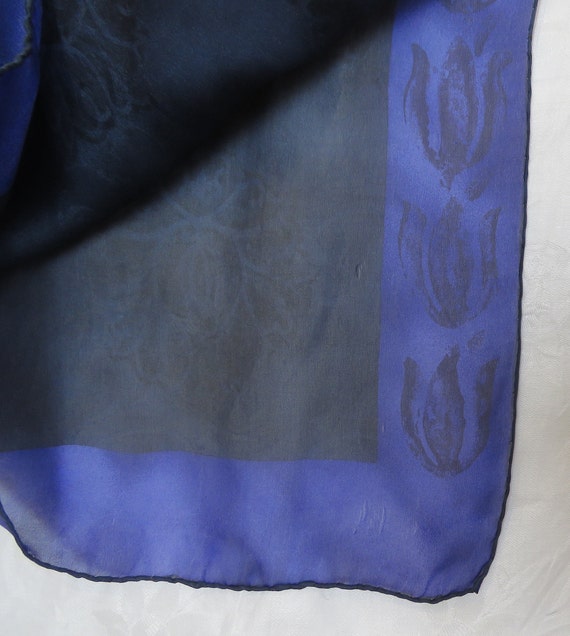silk scarf chiffon large blue and purple Armani vintage nineties