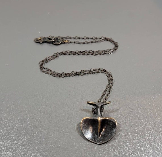 brutalist bronze pendant necklace abstract - image 1