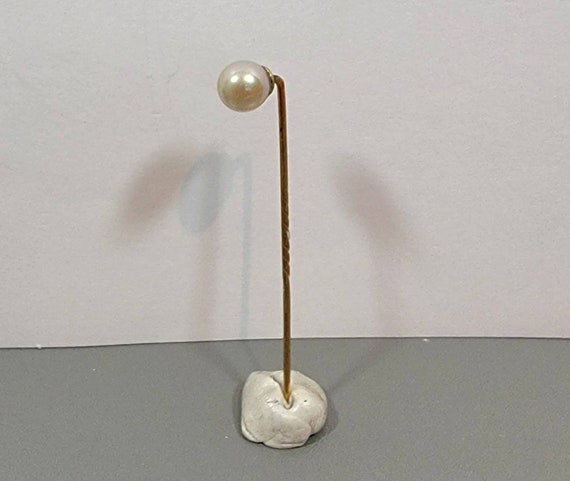 lapel pin faux pearl antique stickpin simple - image 5