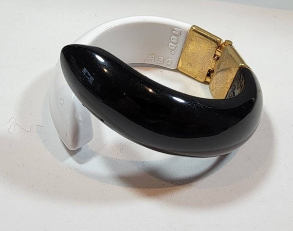 depose bracelet black white bypass bangle bracele… - image 1