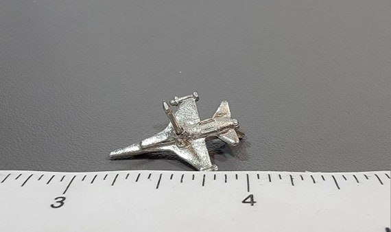 fighter jet tie tack silver tone metal air force … - image 2