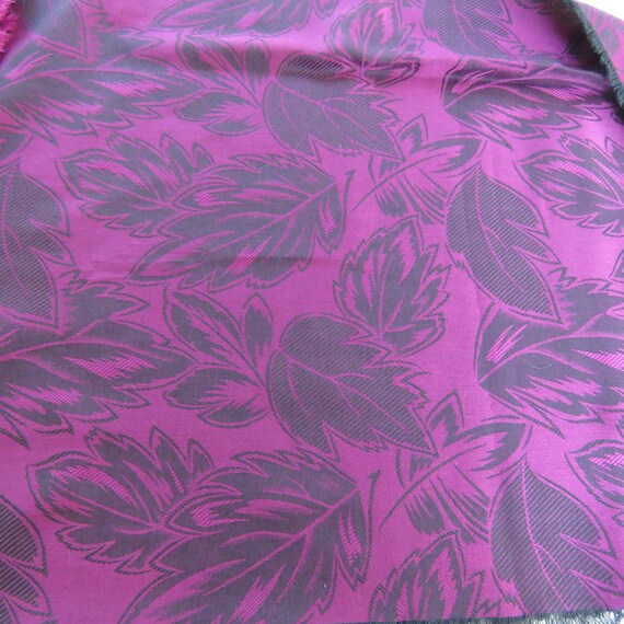 Magenta Jacquard Scarf: Large Oblong Wool Cotton Blend
