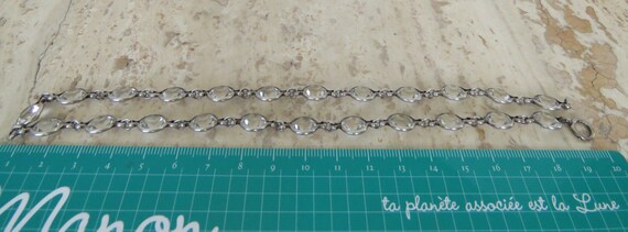 rhinestone necklace clear sterling silver bezel H… - image 5