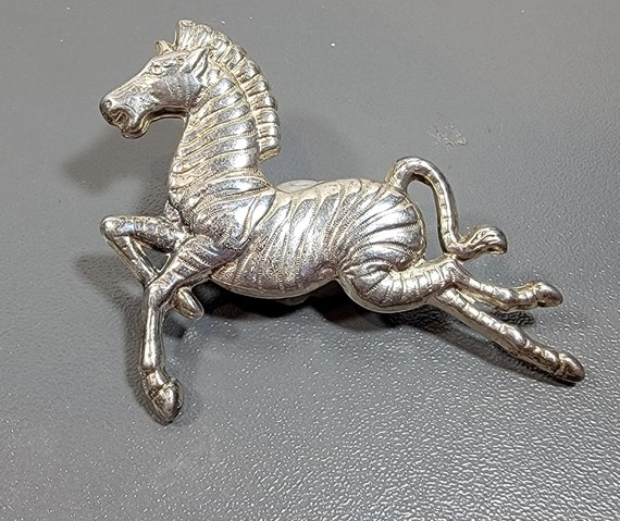 zebra brooch sterling silver african safari