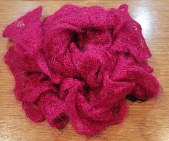 Pink scarf knitted boa wool vintage