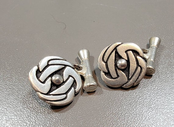 pewter tone metal cufflinks celtic symbol large knots