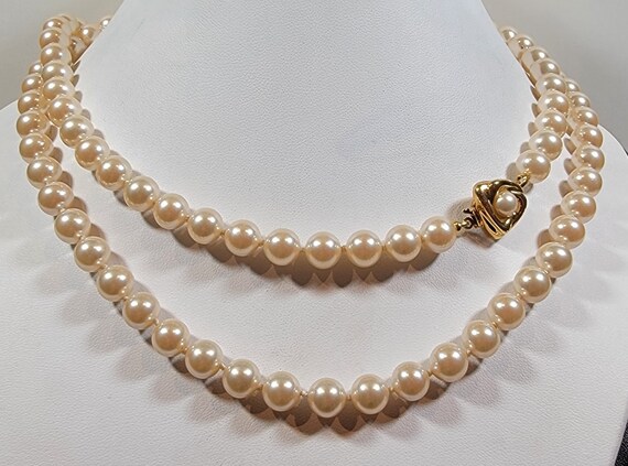 wedding necklace faux pearl strand vintage