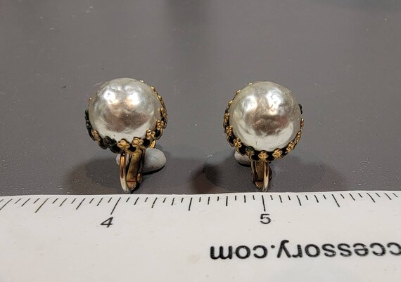 Haskell earrings Baroque pearl earrings clip on earrings button shaped