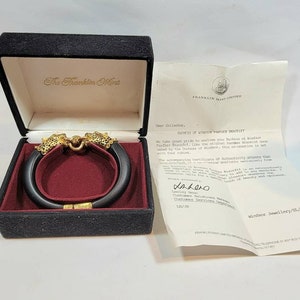 Panther bracelet Black band gold tone cats duchess of windsor