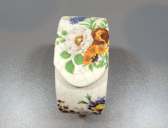 bangle bracelet wide pottery floral design