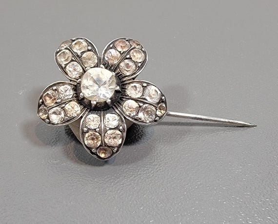Antique brooch flower shape small sterling silver georgian