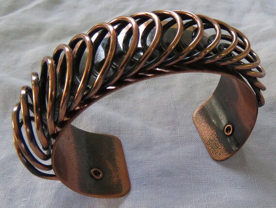 mcm bracelet Copper cuff spiral decoration Renoir… - image 6