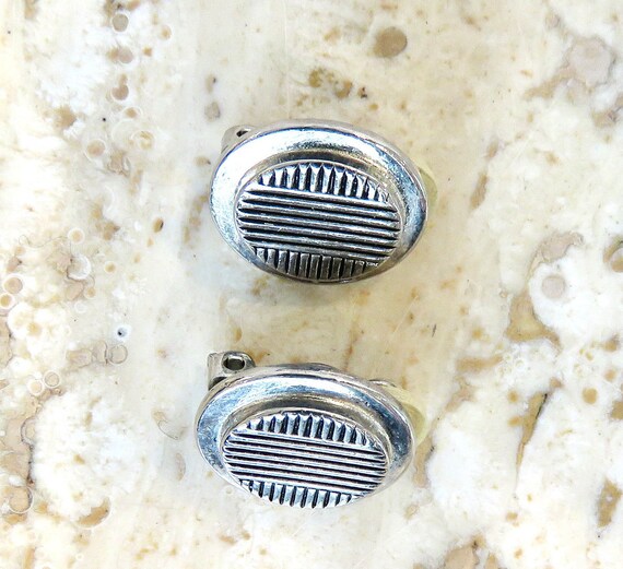 Ralph Lauren earrings small classic clips silver … - image 4