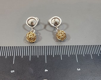 sterling silver earrings pierced dangles ball of string