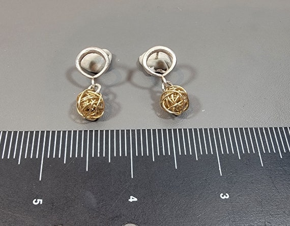 sterling silver earrings pierced dangles ball of string