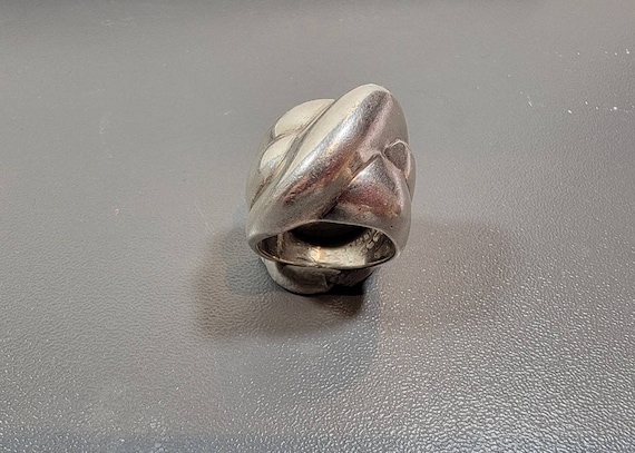 Modernist sterling silver ring big Bold solid usa size 6