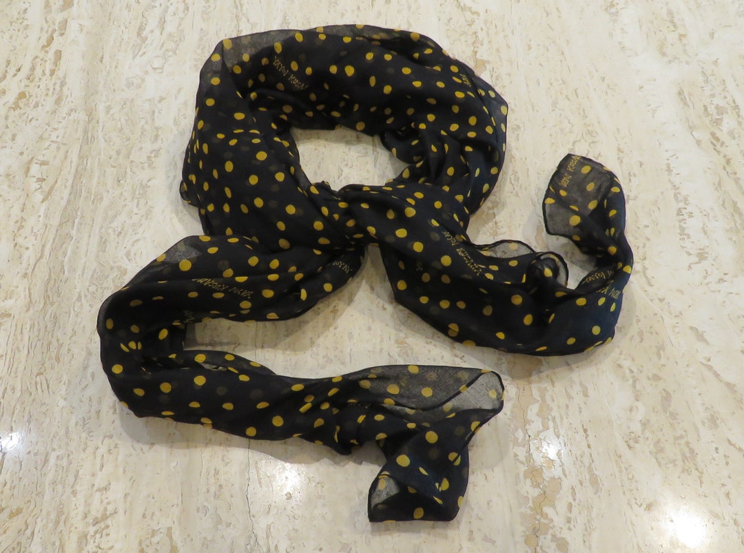 Yayoi Kusama SCARF Yellow Dots Art Stole Wrap Scarf Pareo MOMA Etsy