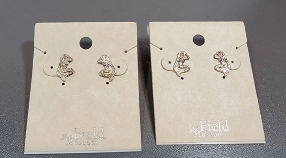 mermaid earrings sterling silver tiny pierced pos… - image 5