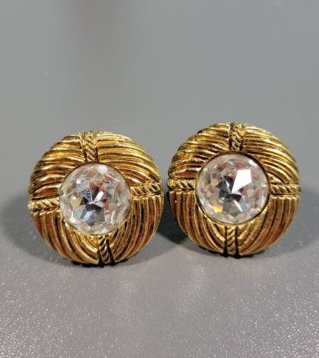 Chanel CC Logo Love Lock Turnlock Stud Earrings Gold color 22, NEW