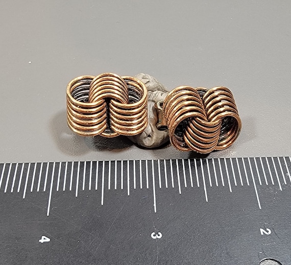 copper earrings renoir interlocking circular links
