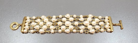 pearl bead bracelet five strand baroque pearls carolee