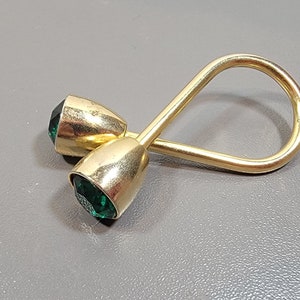 Grüner Strass Schlüsselanhänger vintage gold Ton Keyfob