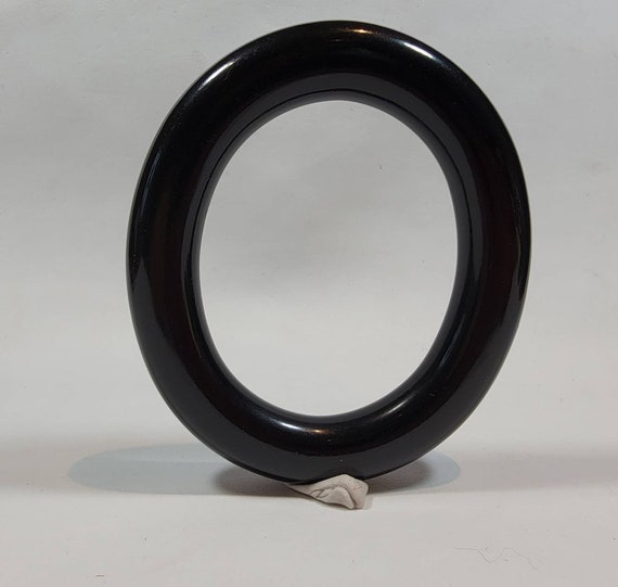 black bangle bracelet resin lucite plastic oval vintage nineties
