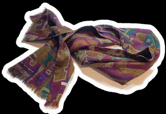 Wool scarf oblong vintage Paul smith double sided fabric nineties design