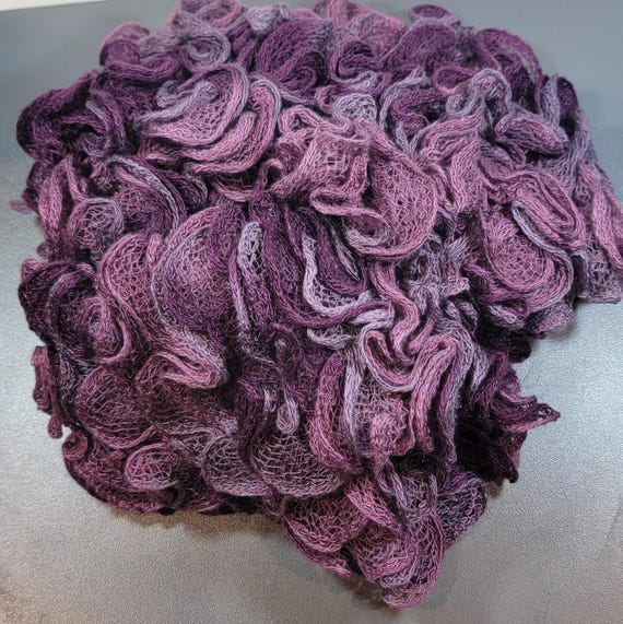 Purple scarf knitted boa multicolored vintage