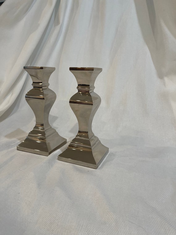 Candle sticks silver plate vintage design