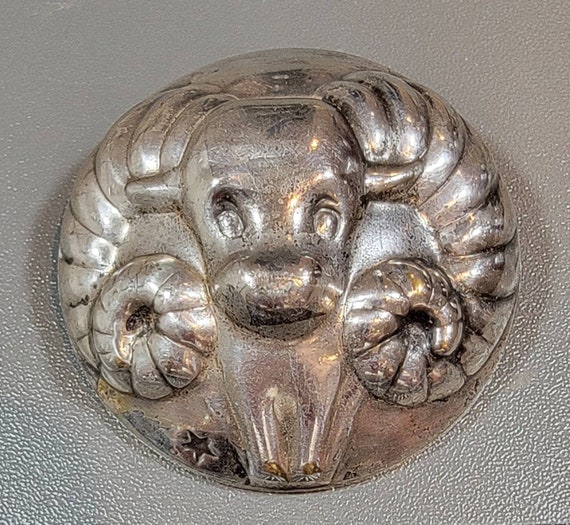 aries brooch joseff of Hollywood zodiac brooch silvertone