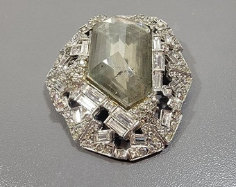 alexis bittar brooch large crystal pin deco style