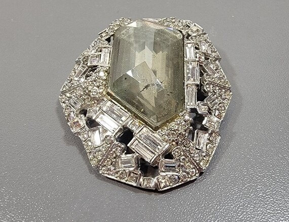alexis bittar brooch large crystal pin deco style