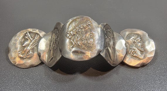 antique shiebler brooch sterling silver classical motifs