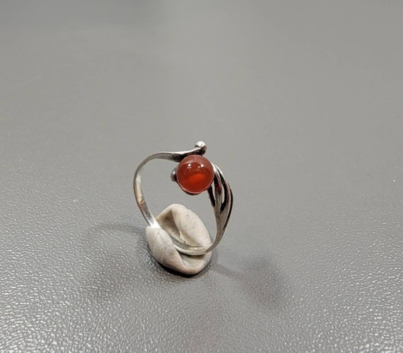 carnelian stone ring sterling silver simple style