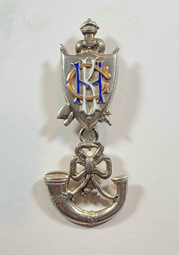 regimental badge silver enamel rifles and