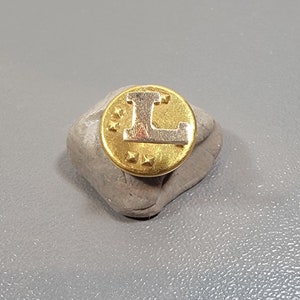 yellow gold tie tack Initial L gift for man or woman classic accessory