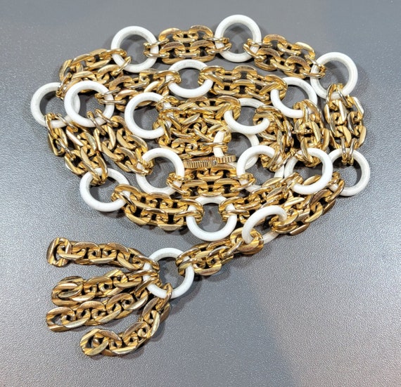 chain belt white plastic loops adjustable small usa size 2-4