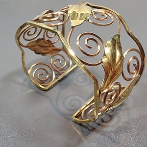 gold filled bracelet wide floral rose gold Krementz
