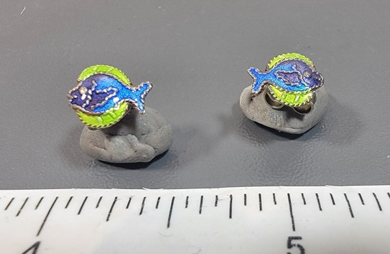 flounder fish earrings sterling silver and enamel laurel burch