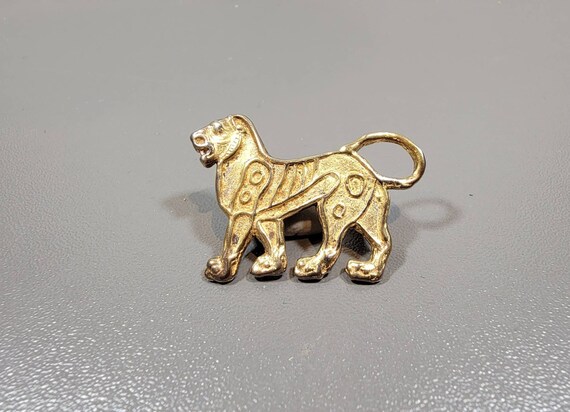 big cat brooch sterling silver gold plated museum jewelry View 6