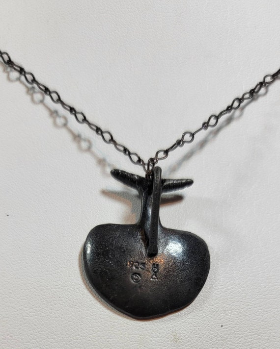 brutalist bronze pendant necklace abstract - image 4