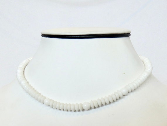 Milk Glass choker glass beads classic summer acce… - image 1