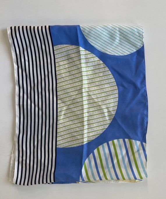 Silk Scarf Polka dots Stripes in Fresh modern Col… - image 1