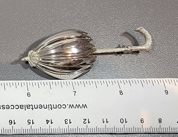 umbrella brooch silver tone coro
